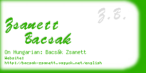 zsanett bacsak business card