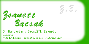 zsanett bacsak business card